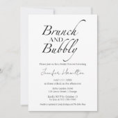 Brunch en Bubbly | Zwart-wit Vrijgezellenfeest Kaart (Voorkant)