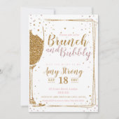 Brunch en Bubely glittered met 2 gestreepte backgr Kaart (Voorkant)