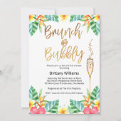 Brunch en Bubely Tropica Bridal Shower Invitation Kaart (Voorkant)