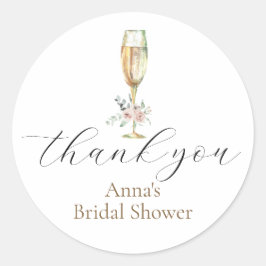 Brunch en Mousserende Champagne Bedankje Favor Ronde Sticker