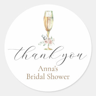 Brunch en Mousserende Champagne Bedankje Favor Ronde Sticker