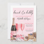 Brunch En Mousserende Champagne Bruidsdiner Kaart (Voorkant)
