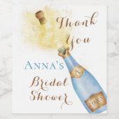 Brunch en mousserende wijn gouden Bruids Shower Etiket (Enkel label)