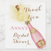 Brunch en Mousserende Wijn gouden Bruids Shower Etiket (Enkel label)