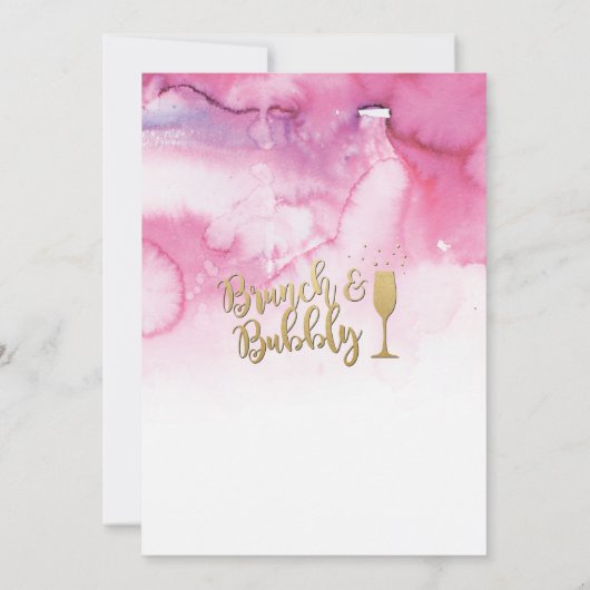 Brunch en roze goudVrijgezellenfeest invite Kaart (Achterkant)