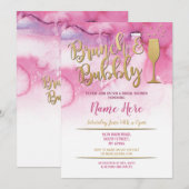 Brunch en roze goudVrijgezellenfeest invite Kaart (Voorkant / Achterkant)