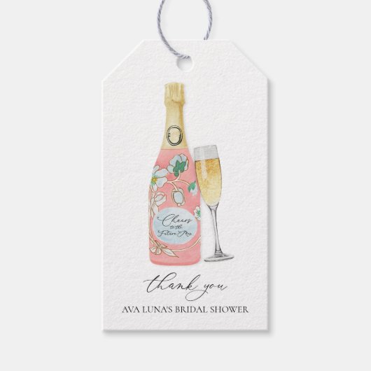 Brunch en roze Vrijgezellenfeest Favor Cadeaulabel (Voorkant)