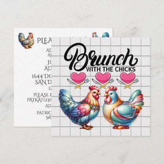 Brunch, enz. Uitnodiging (Voorkant / Achterkant)