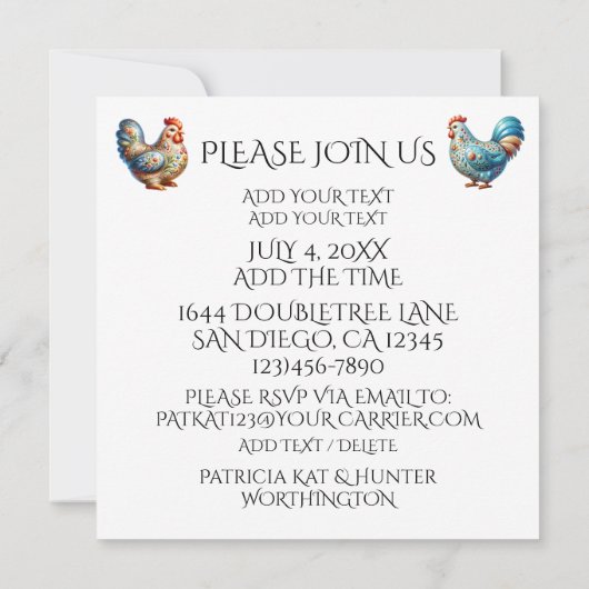 Brunch, enz. Uitnodiging (Achterkant)