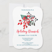 Brunch Event Winter Florals & Berries Red en Blauw Kaart (Voorkant)