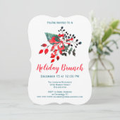 Brunch Event Winter Florals & Berries Red en Blauw Kaart (Staand voorkant)