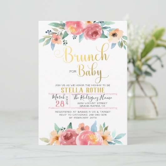 Brunch for Baby - Spring Flowers Kaart (Staand voorkant)