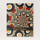 Brunch Fractal Art Funny Food, Tomaten, Eggs Name Legpuzzel (Verticaal)