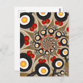 Brunch Fractal Art Funny Food, Tomaten, Eieren Briefkaart (Voorkant / Achterkant)