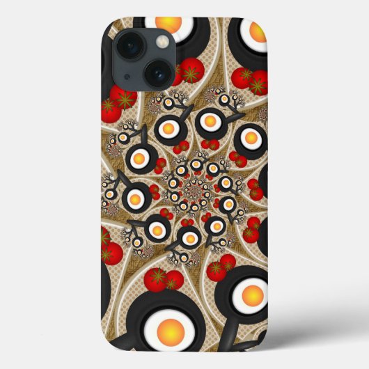 Brunch Fractal Art Funny Food, Tomaten, Eieren Case-Mate iPhone Case (Achterkant)