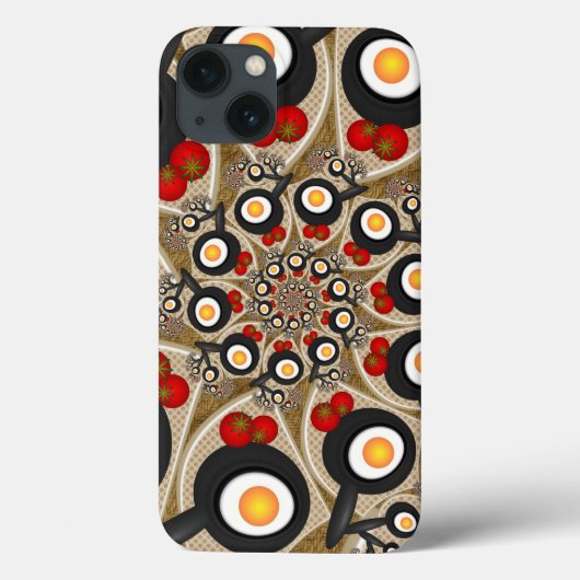 Brunch Fractal Art Funny Food, Tomaten, Eieren Case-Mate iPhone Case (Achterkant)