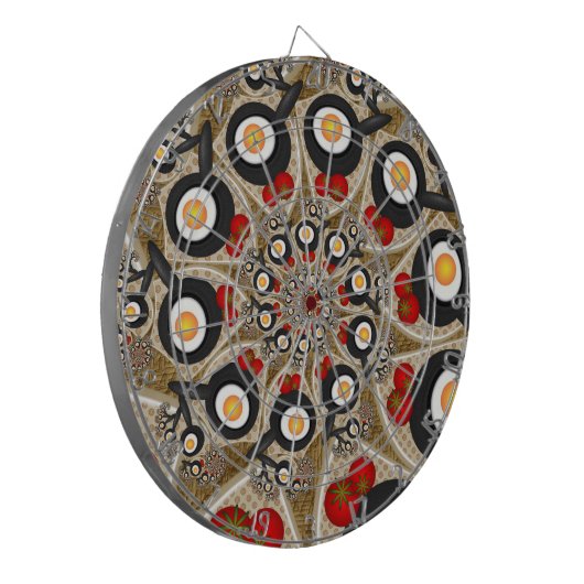 Brunch Fractal Art Funny Food, Tomaten, Eieren Dartbord (Voorkant Links)