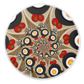 Brunch Fractal Art Funny Food, Tomaten, Eieren Keramische Knop (Voorkant)