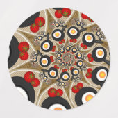 Brunch Fractal Art Funny Food, Tomaten, Eieren Labels (Design 1)