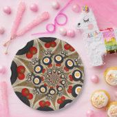 Brunch Fractal Art Funny Food, Tomaten, Eieren Papieren Bordje (Feest)