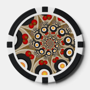 Brunch Fractal Art Funny Food, Tomaten, Eieren Poker Chips