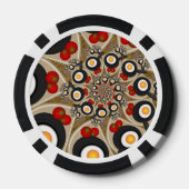 Brunch Fractal Art Funny Food, Tomaten, Eieren Poker Chips (Achterkant)