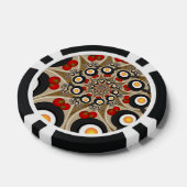 Brunch Fractal Art Funny Food, Tomaten, Eieren Poker Chips (Enkel)