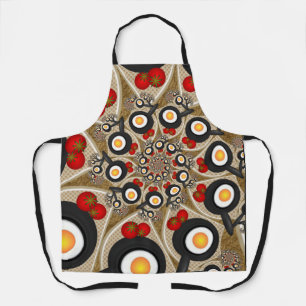 Brunch Fractal Art Funny Food, Tomaten, Eieren Schort