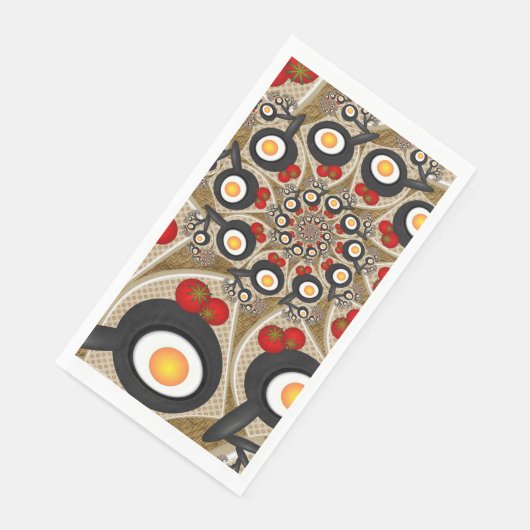 Brunch Fractal Art Funny Food, Tomaten, Eieren Servet (Hoek)