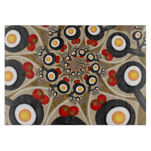 Brunch Fractal Art Funny Food, Tomaten, Eieren Snijplank