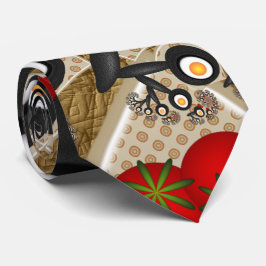 Brunch Fractal Art Funny Food, Tomaten, Eieren Stropdas