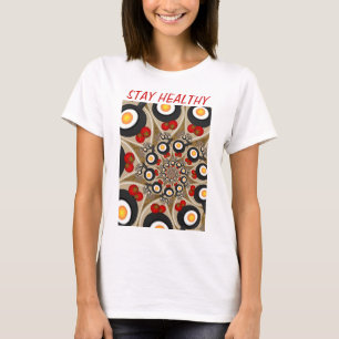 Brunch Fractal Art Funny Food, Tomaten, Eieren T-shirt