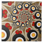 Brunch Fractal Art Funny Food, Tomaten, Eieren Tegeltje<br><div class="desc">Grappig pannen en meer. Ontwerp voor uw keramische tegel en meer.</div>
