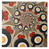 Brunch Fractal Art Funny Food, Tomaten, Eieren Tegeltje (Voorkant)