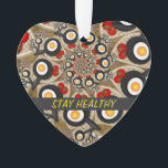 Brunch Fractal Art Funny Food, Tomaten, Eieren Tex Ornament<br><div class="desc">Koel en unieke fractale kunstfantasie,  grappige moderne abstracte pannen,  tomaten en eieren. Ontwerp voor uw decoratieve ongewone ornament van acrylhart voor voedsel en meer.</div>