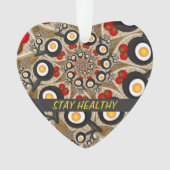 Brunch Fractal Art Funny Food, Tomaten, Eieren Tex Ornament (voorkant)