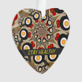 Brunch Fractal Art Funny Food, Tomaten, Eieren Tex Ornament (voorkant)