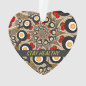 Brunch Fractal Art Funny Food, Tomaten, Eieren Tex Ornament (achterkant)