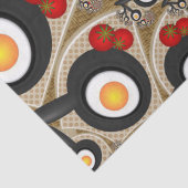 Brunch Fractal Art Funny Food, Tomaten, Eieren Tissuepapier (Detail)