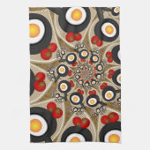 Brunch Fractal Art Funny Food, Tomatoes, Eggs Theedoek (Verticaal)