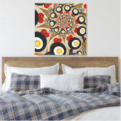Brunch Fractal Funny Food, Tomaten, Eggs Triptych Canvas Afdruk (Insitu (Slaapkamer))
