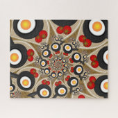 Brunch Fractal Kunst Grappig Eten, Tomaten, Eieren Legpuzzel (Horizontaal)