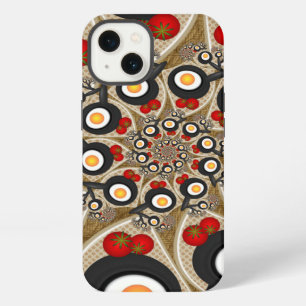 Brunch Fractale Kunst Grappig Eten, Tomaten, Eiere iPhone 13 Hoesje