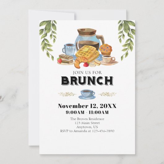 Brunch Invitation Kaart (Voorkant)