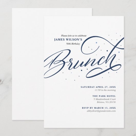 Brunch Invitation Kaart (Voorkant / Achterkant)
