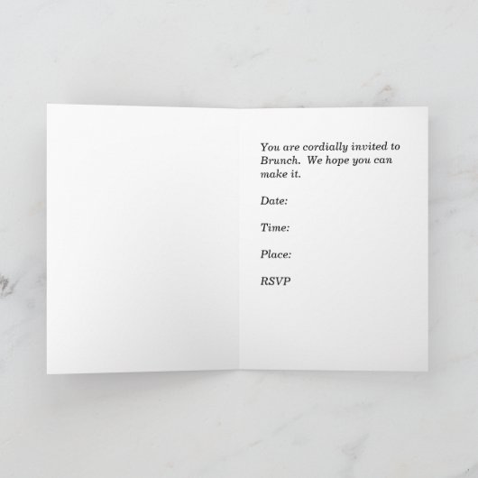 Brunch Invitation, Lavender en Lace (Binnen)