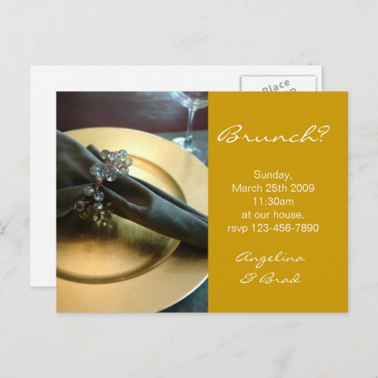 Brunch Invitation Uitnodiging Briefkaart (Voorkant / Achterkant)