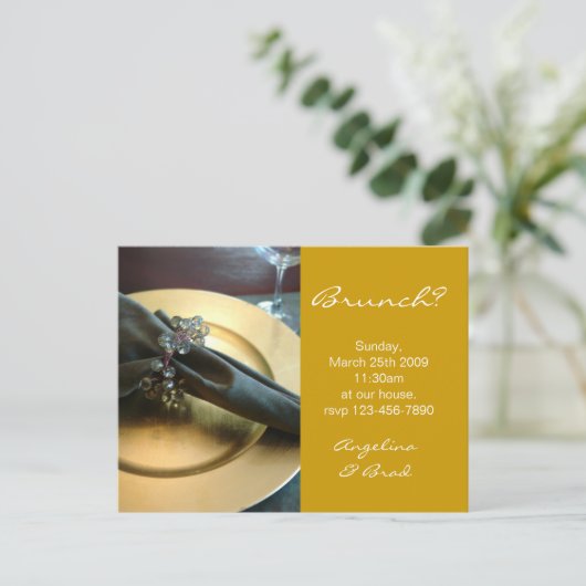 Brunch Invitation Uitnodiging Briefkaart (Staand voorkant)