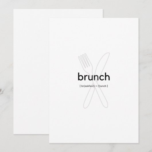 Brunch Invite Card Kaart (Voorkant / Achterkant)