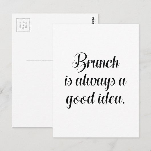 Brunch is altijd een goed idee briefkaart (Voorkant / Achterkant)